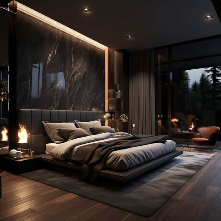 Luxurious Shadows Dark Color Schemes in Modern Bedroom Designs